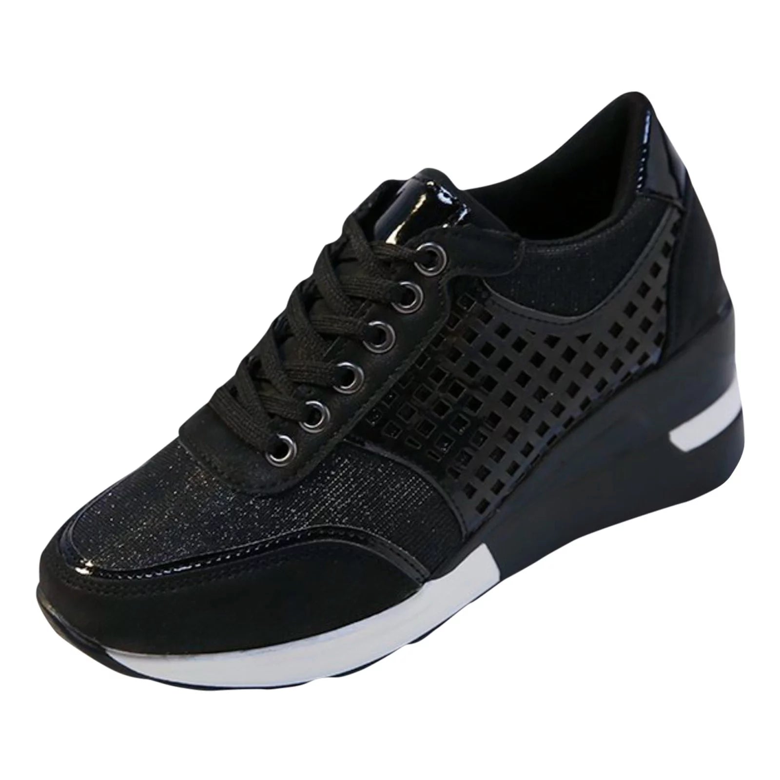 SZXZYGS Womens Walking Shoes Wide Width Leather Fashion Shoes Women Sneakers Gold Zipper Platform Trainers Lace Up Tenis Feminino Womens Casual Shoes Easter Summer 2024