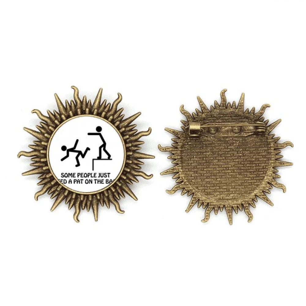 Tap Guide Back Art Deco Fashion Metall Sonne Brosche Haken Pin