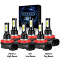 For Buick LaCrosse 2005-2013 LED Headlight Bulbs H11 H9 High/Low Beam H11 Fog Light 6000k 6pcs