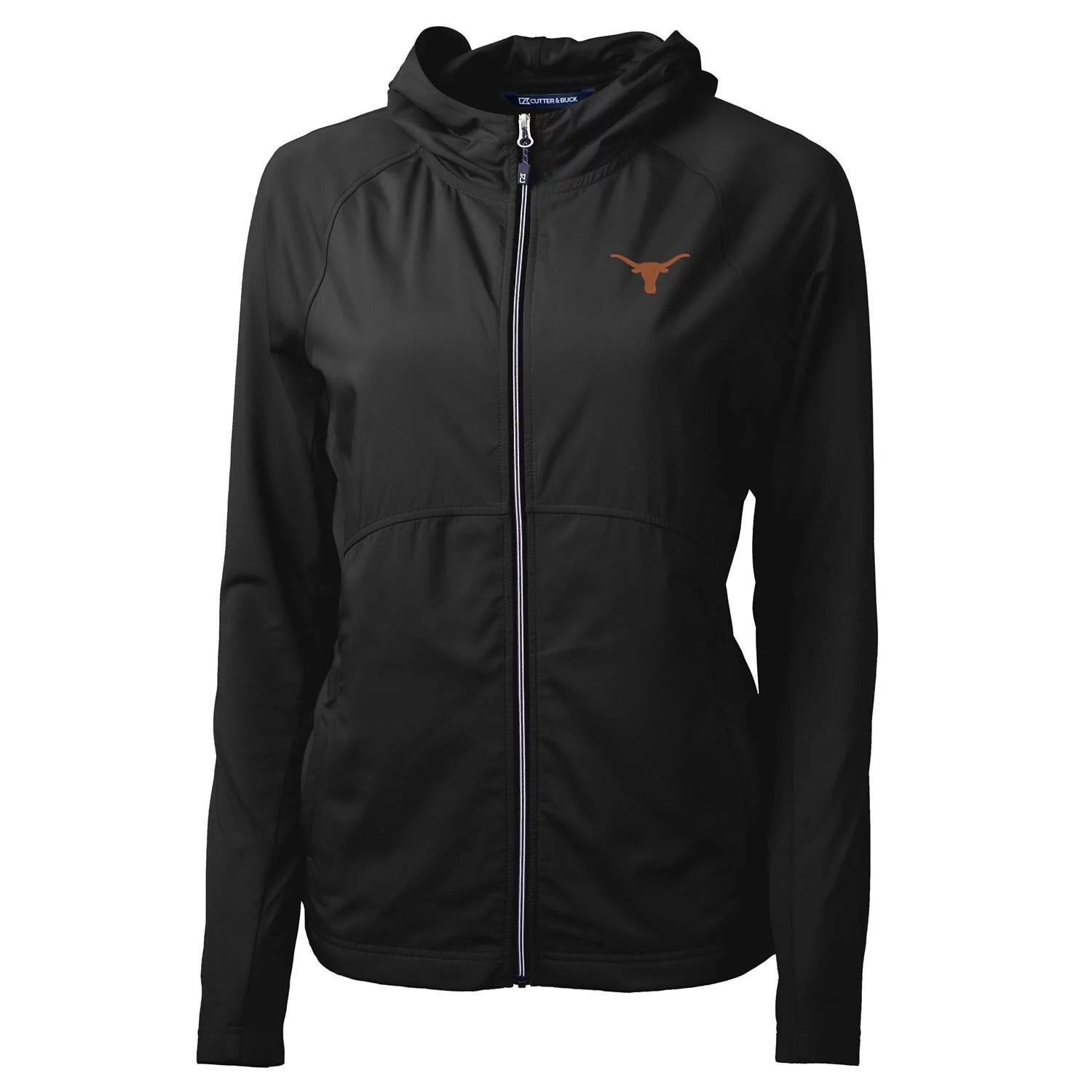 Women's Cutter & Buck Black Texas Longhorns Adapt Eco Knit Full-Zip Jacket