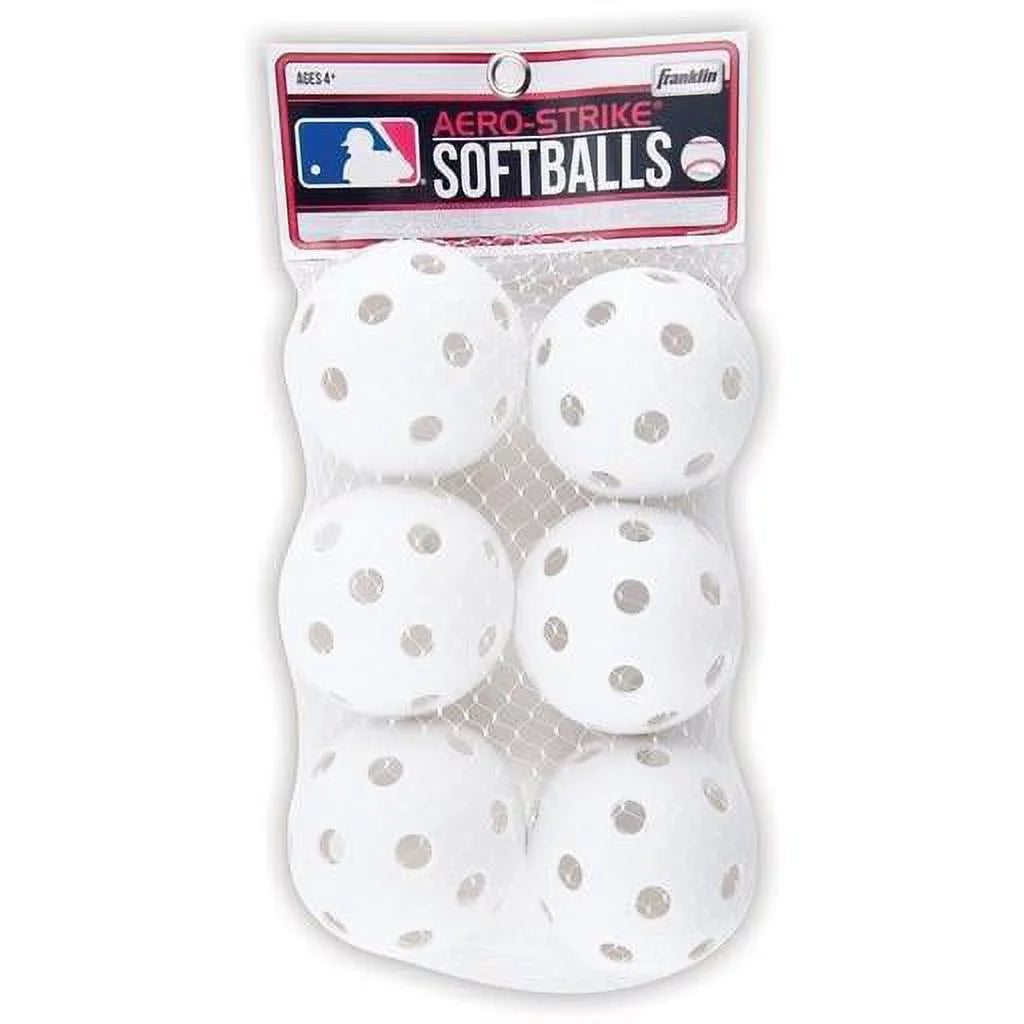 Franklin 19884A Baseball, White, Plastic, 6 pk