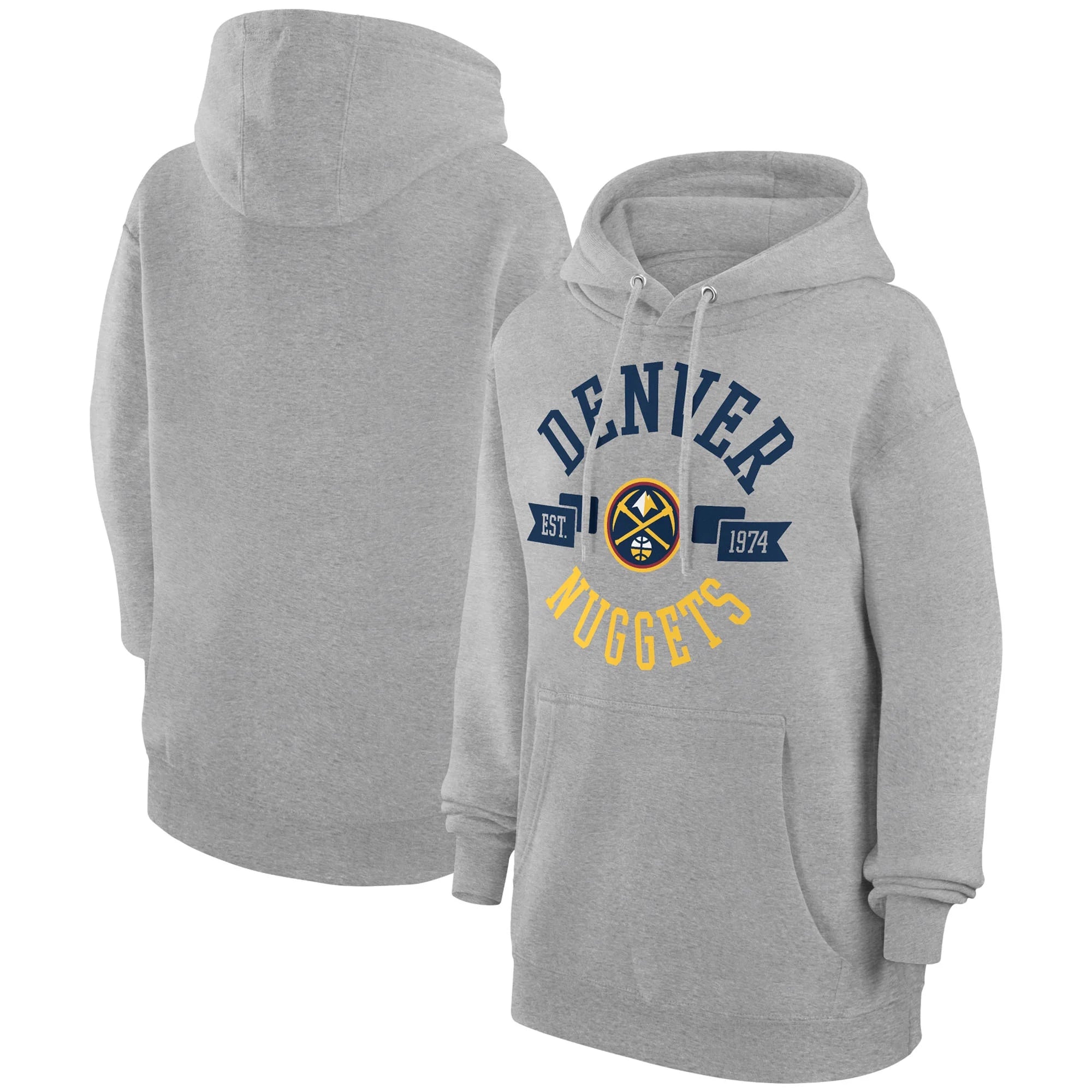 Women's G-III 4Her by Carl Banks  Heather Gray Denver Nuggets City Pullover Hoodie