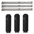 3-Pack BBQ Gas Grill Tube Burner & Heat Shield Plate Tent Replacement Parts for Charbroil 463322613 - Compatible Barbeque Stainless Steel Pipe Burners & Flame Tamer, Guard, Deflector, Flavorizer Bar