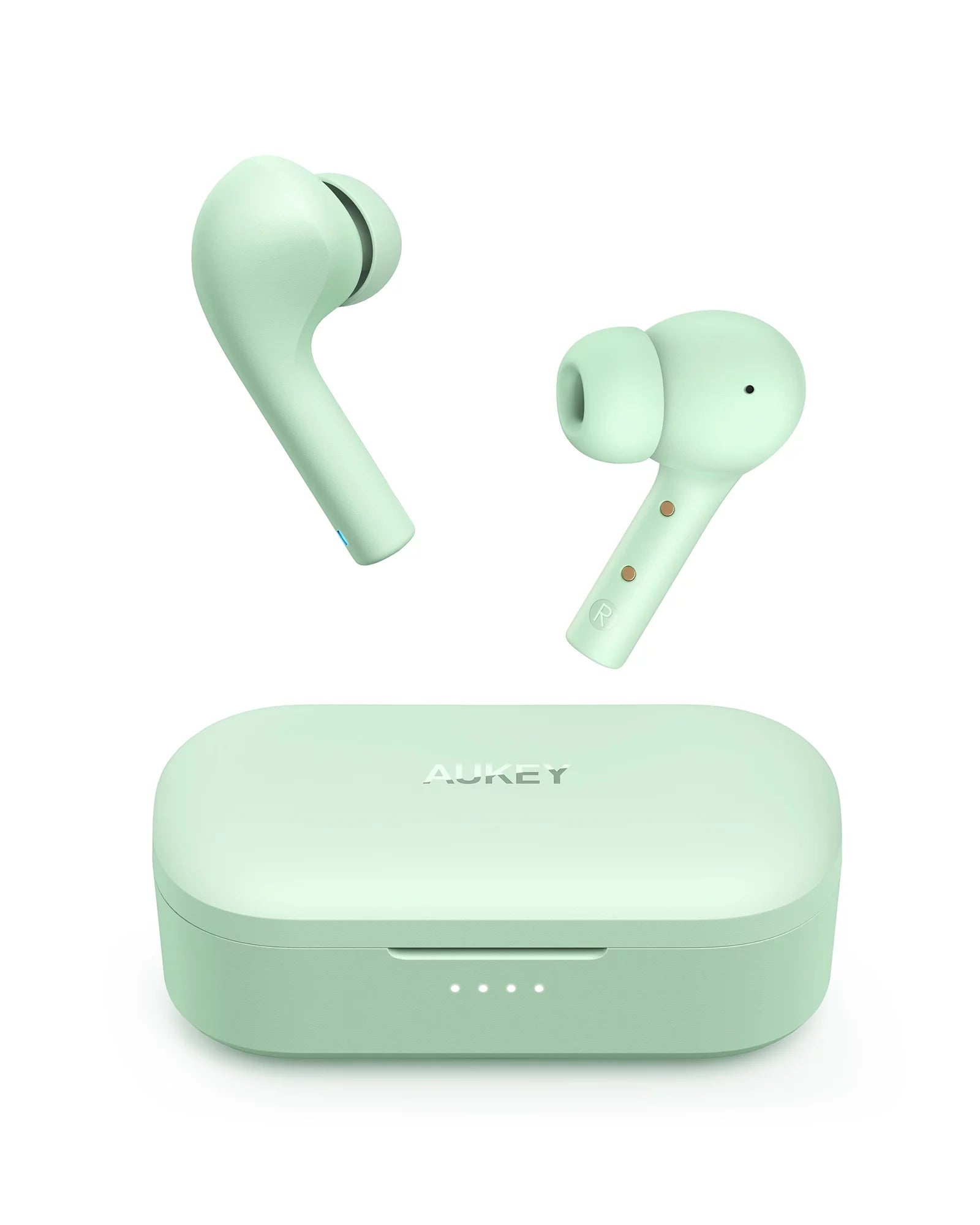 AUKEY True Wireless Earbuds, Bluetooth 5 Headphones with USB C Quick Charge, 10 mm Drivers, 30-Hours Playtime, IPX6 Water-Resistant, Noise Cancelling Mics Earphon, Green