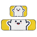 Hidove Kitchen Mats Set of 2, Fun and Cute Little Ghost Anti-Fatigue Comfort Mat Carpet, Non-Slip Runner Rugs for Living Room Laundry Room Hallway 27x19+46x19in