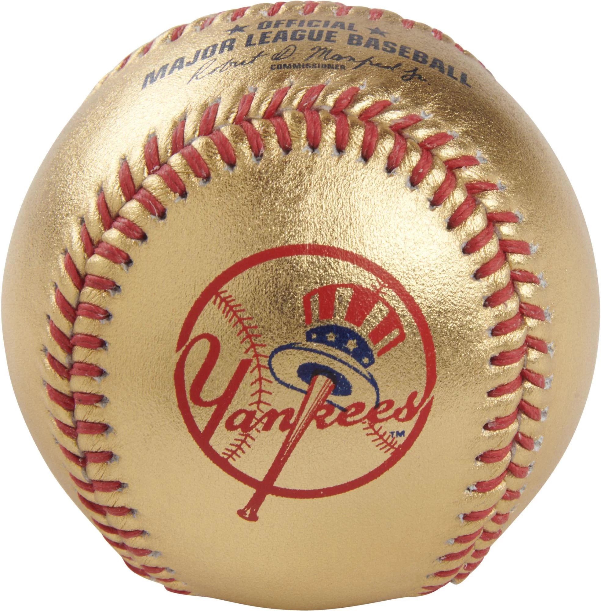 New York Yankees Rawlings Gold Leather Baseball