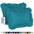 Ruffle Pillow Case - King Pillow Sham (Aqua), Ruffle Pillow Cover, Set of 2. by Blissford