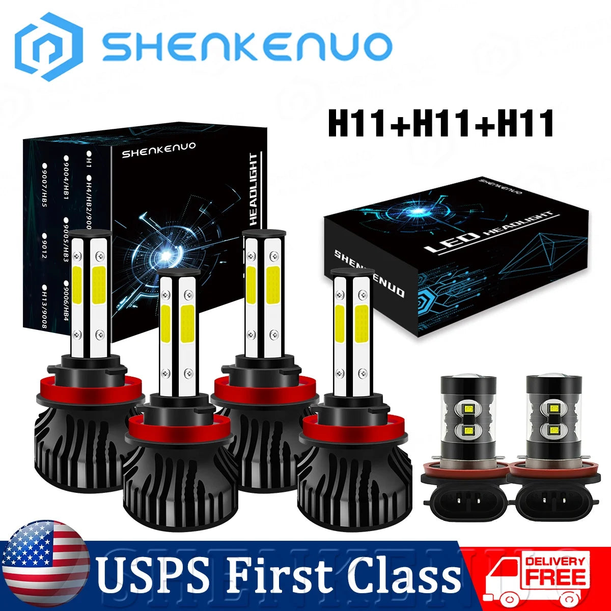 For Buick LaCrosse 2005-2013 LED Headlight High Low Beam Fog Light 6x White Bulbs