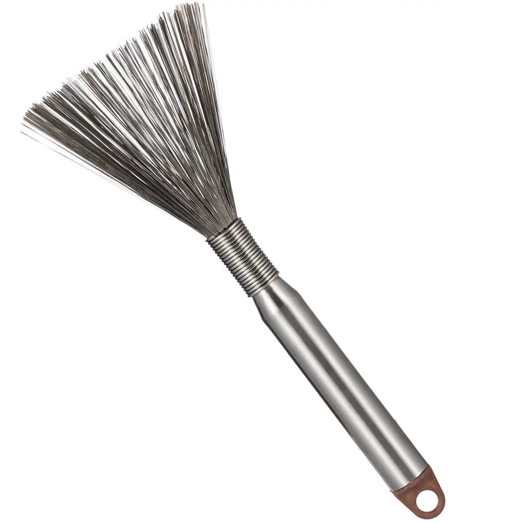 Cookware Scrubber Brush, Flexible Stainless Steel Cleaning Brush for Pots Skillets Pans, Efficient Dish Cleaning Scraper with a Long Handle, Dishwashing Scrubber for Pots Skillets Ovens Grills Bottles