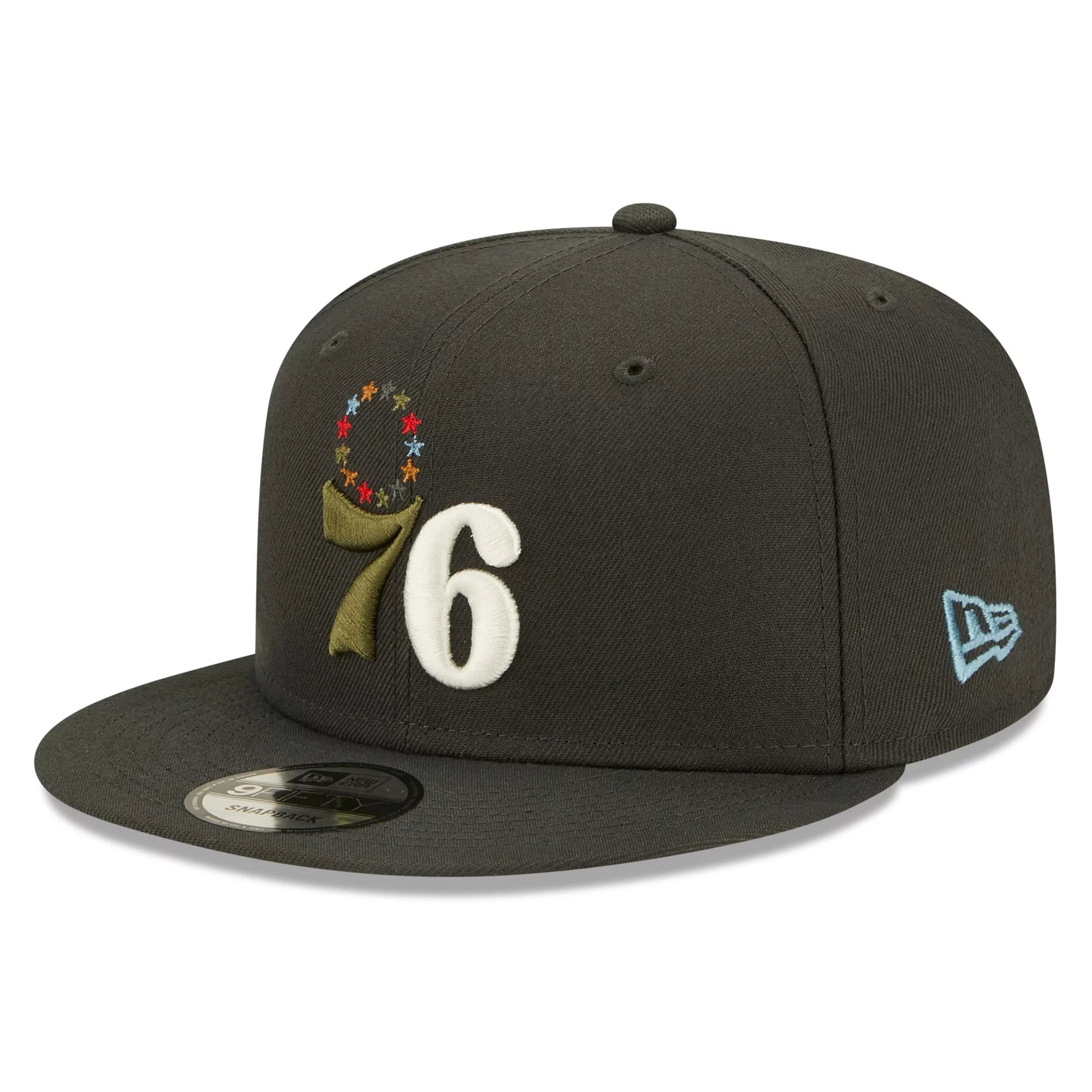 Men's New Era Charcoal Philadelphia 76ers Color Pack Multi 9FIFTY Snapback Hat - OSFA