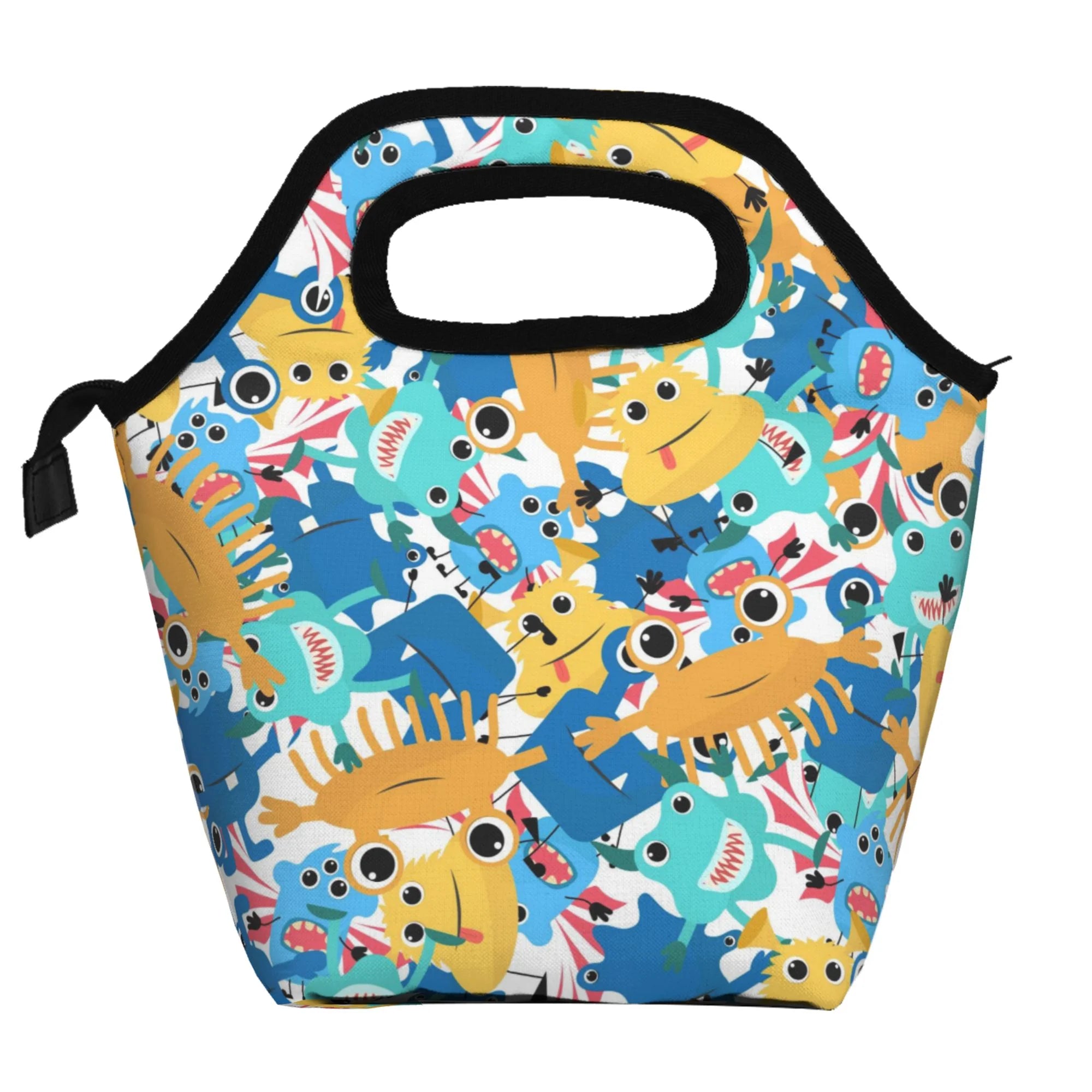 XMXY Quirky Frog Monster Family Insulated Lunch Bag for Men Women, Reusable Insulated Cooler Lunch Bag, Picnic Tote Cooler Bag for Beach Fishing Work