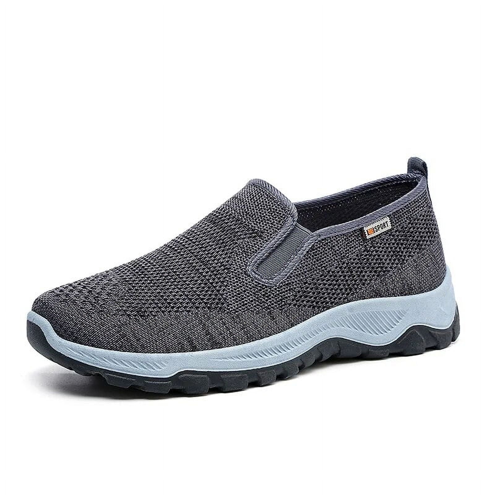 Summer Mesh Men Casual Shoes Lightweight Slip on Loafers Outdoor Breathable Sneakers Men Walking Shoes Tenis Zapatillas Hombre Gray 40