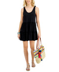 Miken BLACK Juniors' Cotton Tiered Cover-up Dress, US Medium
