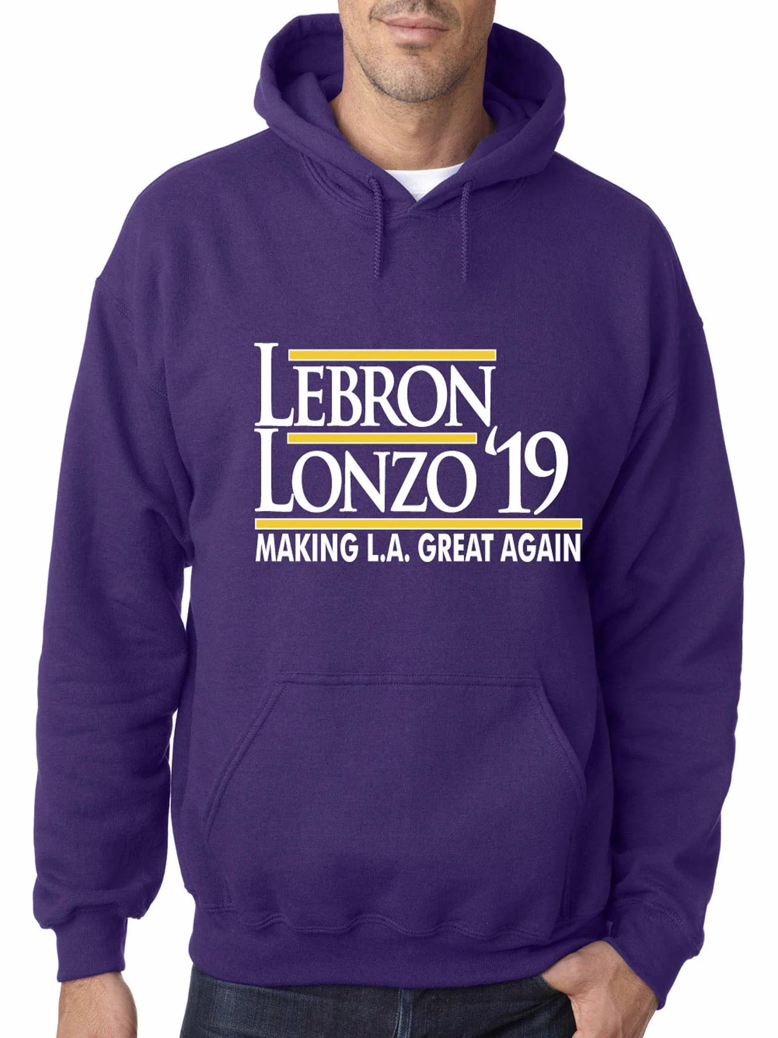 PURPLE Los Angeles Lebron James Lebron Lonzo 19 Hooded Sweatshirt ADULT