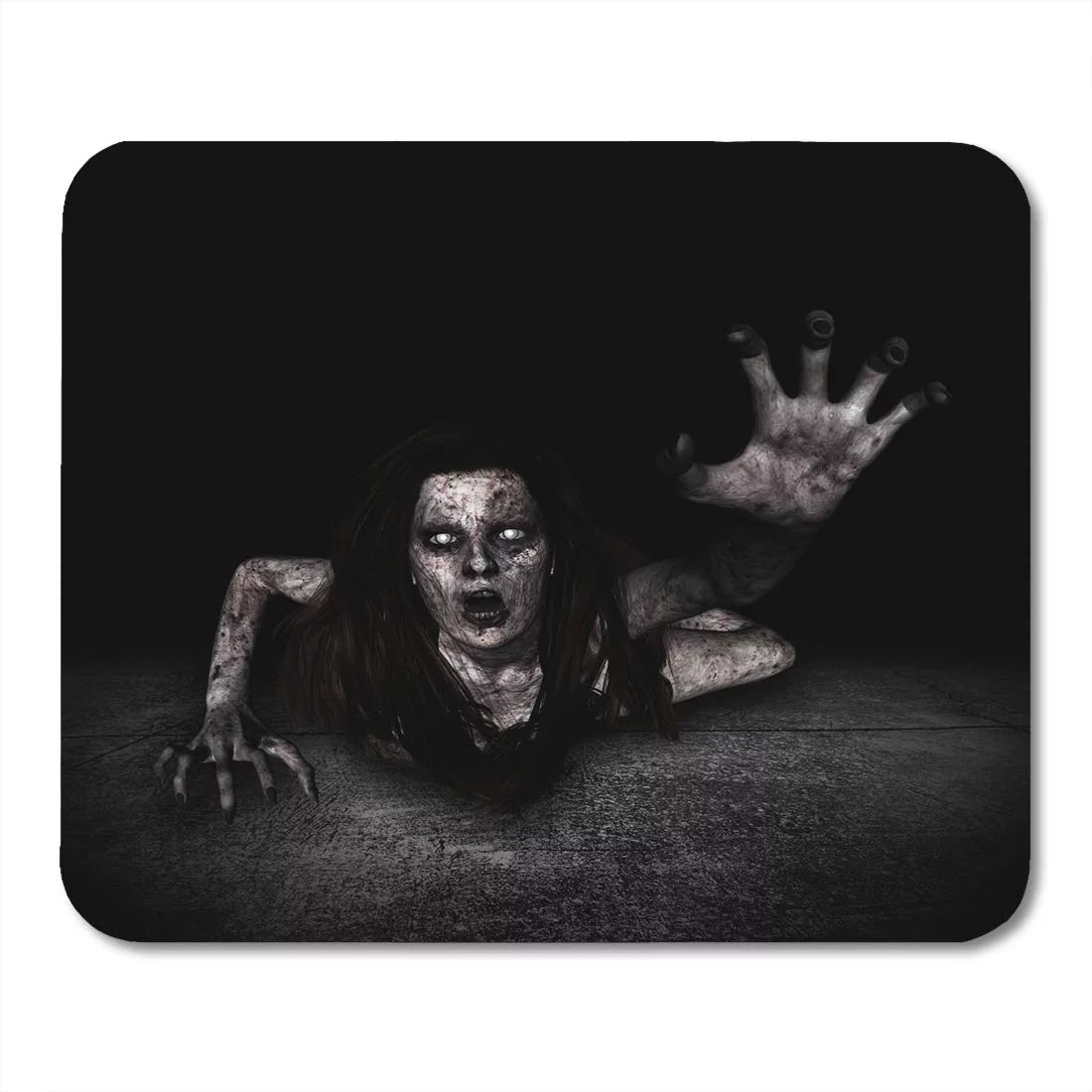 KDAGR Face 3D of Scary Ghost Woman Coming Out from The Hole Wall Horror Mixed Media Movie Mousepad Mouse Pad Mouse Mat 9x10 inch