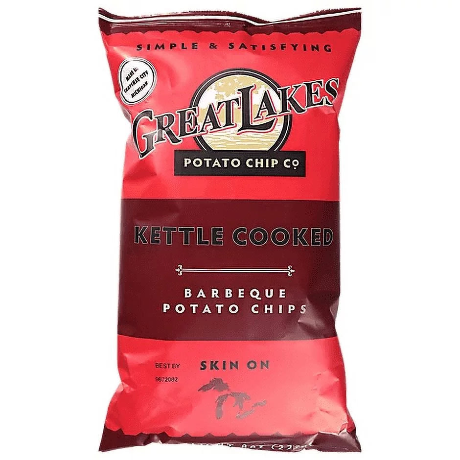 Great Lakes Barbeque Kettle Cooked Potato Chips, 8 oz. Bags , 4-Pack