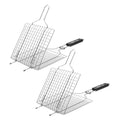 2pcs BBQ Grilling Basket Barbecue Wire Mesh Clip Basket Net