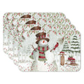 CounterArt Brown Hat Snowman 4-Pack Reversible Plastic Tabletop Placemat