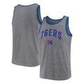 Men's Fanatics Branded Heather Gray Philadelphia 76ers Primary Logo Tank Top