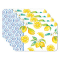 CounterArt Lovely Lemons 4 Pack Reversible Flexible Plastic Tabletop Placemats